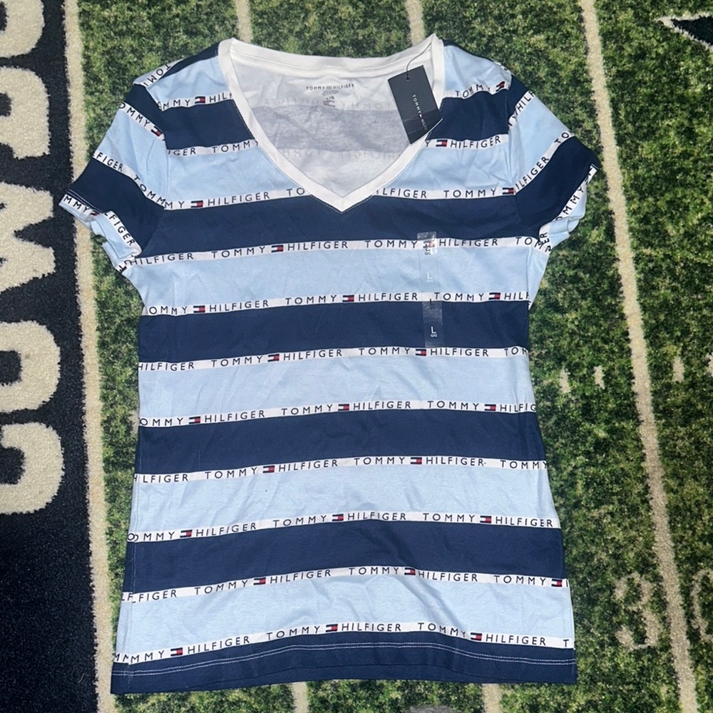 Tommy Hilfiger Light and Dark Blue Striped Tee